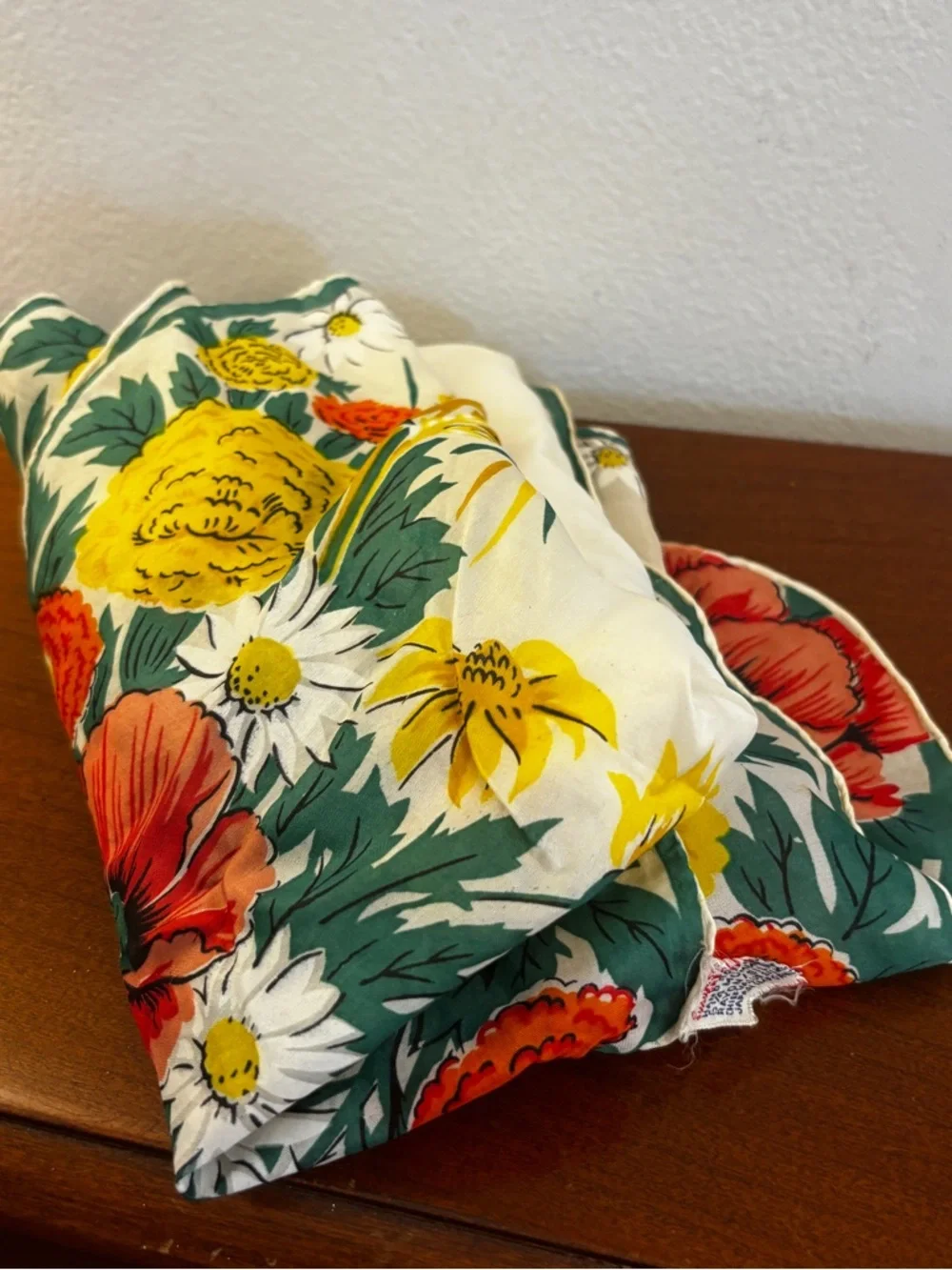 Vintage Susan Smith Creations Silk Rayon Chiffon Scarf Floral Border Hand Rolled